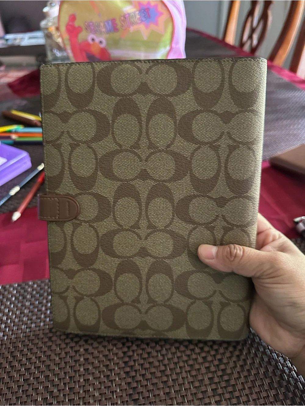 Coach Snap Notebook in signature Canvas